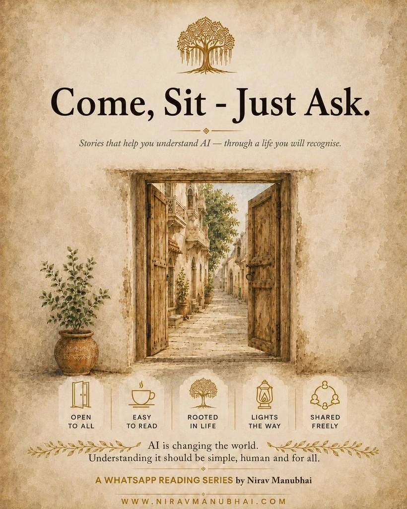 Come, Sit — Just Ask — a human story series about AI