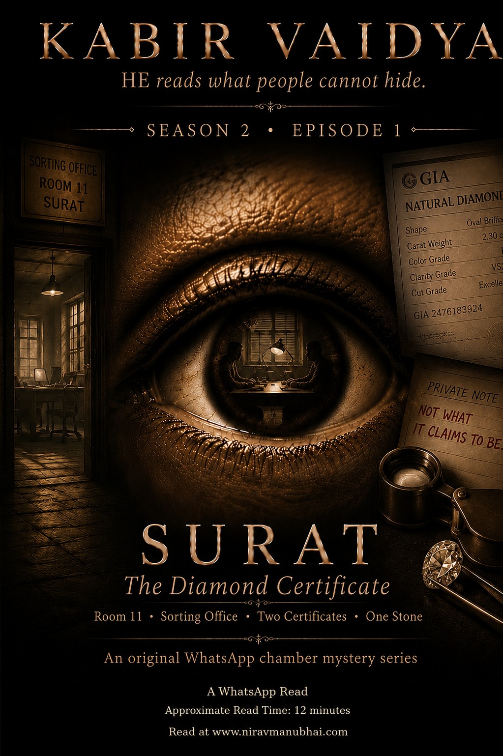 Poster for Kabir Vaidya Season 2 Episode 1, Surat — The Diamond Certificate
