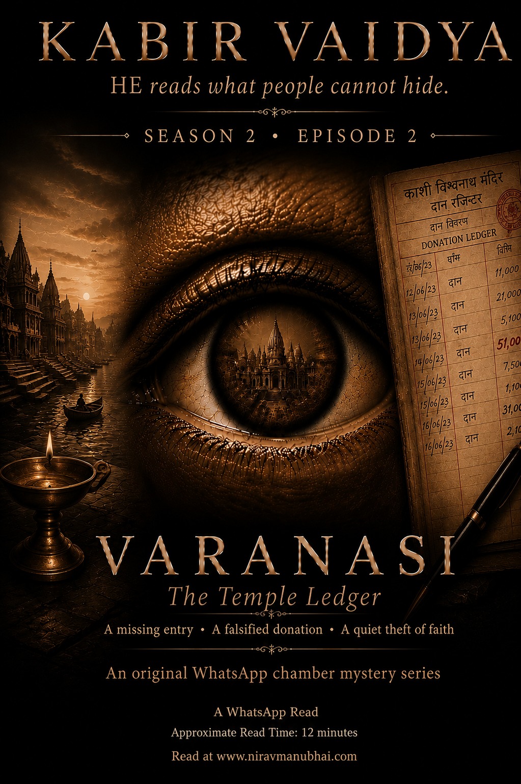 Poster for Kabir Vaidya Season 2 Episode 2, Varanasi — The Temple Ledger